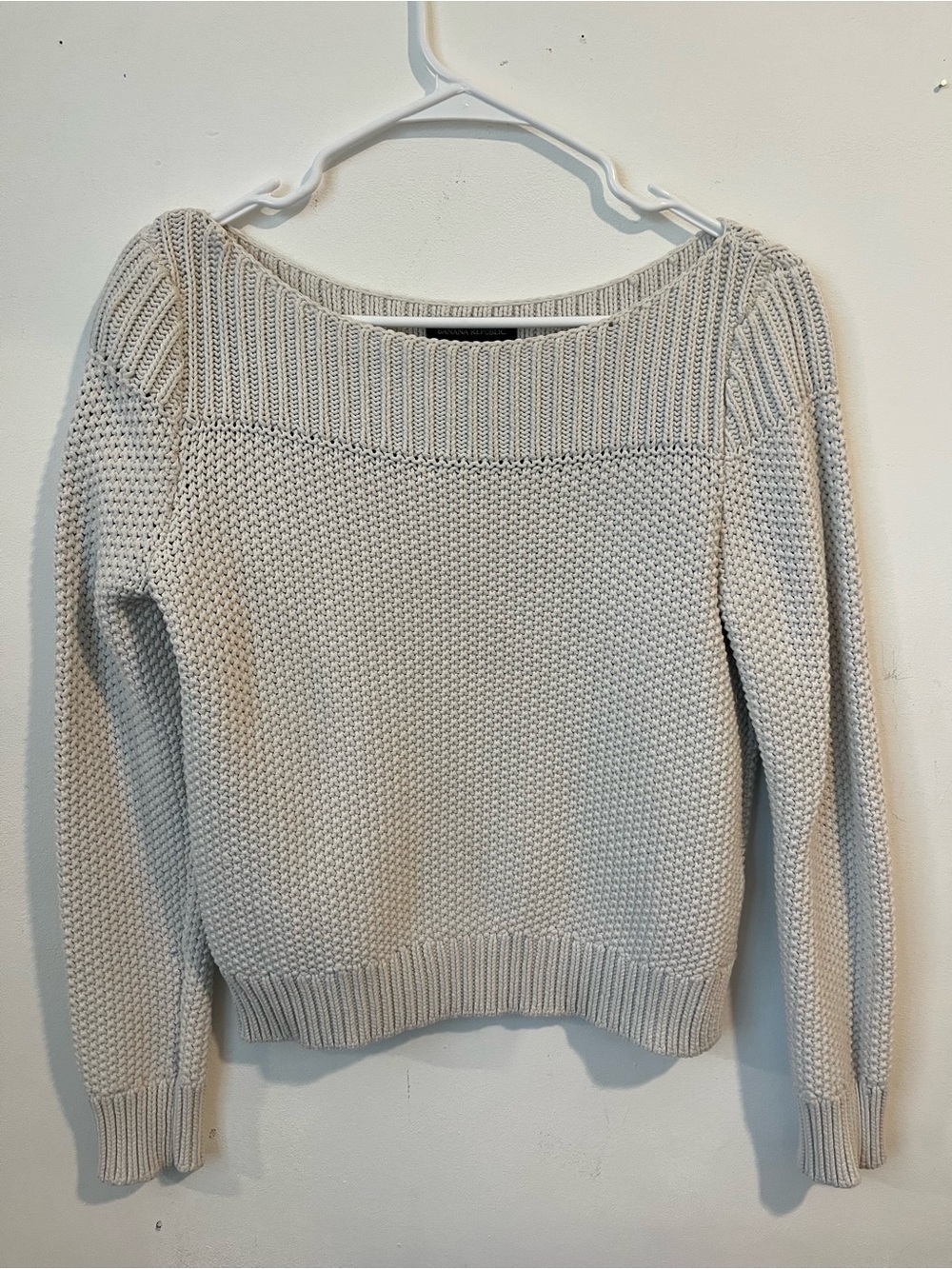 Banana Republic Women's Cream Knit Boatneck Sweater